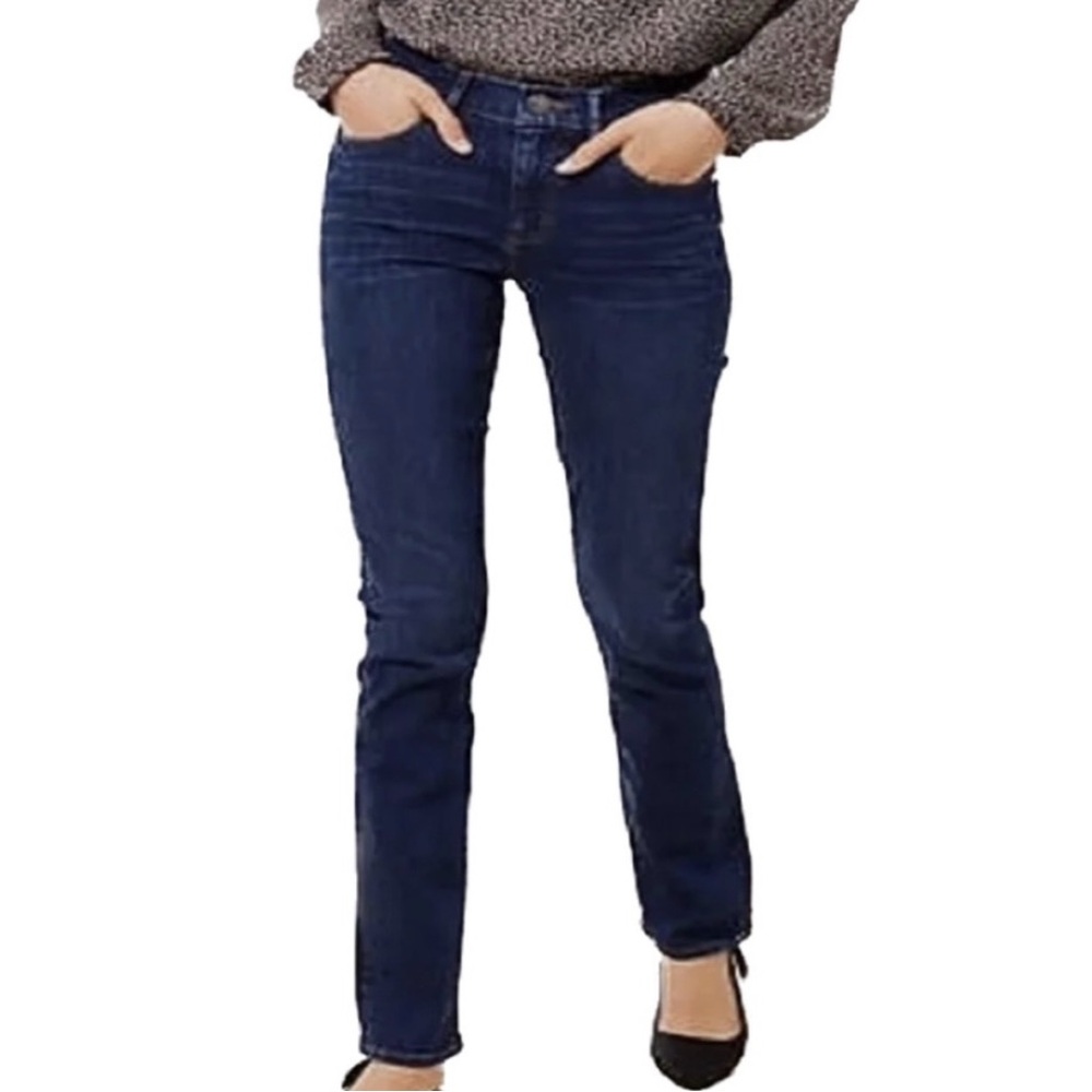 Ann Taylor LOFT Modern Straight Dark Wash Blue Jeans Size 4